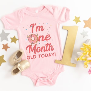 One Month Old Bodysuit Digital Download - 1 Month Old Today Baby PNG File Instant Download - Baby Girl or Boys 1st Month Birthday