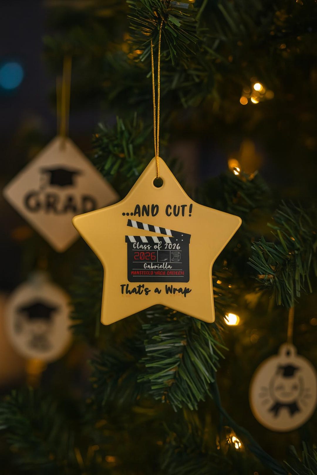 Personalized Class of 2026 Graduation Ornament - Ceramic Custom Holiday ...