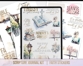 Bibel Journaling Aufkleber, Christian Planner Dekor, druckbare Schrift Kunst, druckbare Junk Journal, Scrapbooking, Instant Download