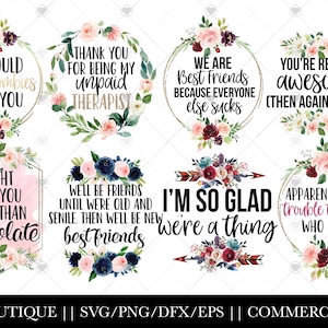 Best Friend Sublimation Bundle, Friends PNG bundle, Funny quotes, Sublimation Download, mug png, Instant Download