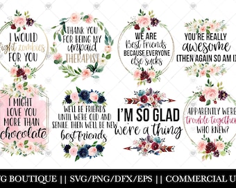 Best Friend Sublimation Bundle, Friends PNG bundle, Funny quotes, Sublimation Download, mug png, Instant Download