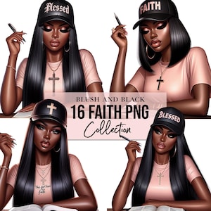 Black Girl Faith Clipart, Christian PNG, Black Female Clipart, Prayer Journal, Black Girl Girl, Black Girl Praying, Jesus Faith Clipart