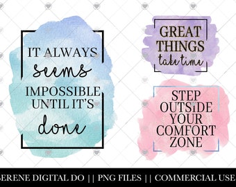 Motivational Sublimation Bundle, Inspirational PNG Files, Pillow PNG, Tumbler PNG, Pink, Blue, Glitter,  Sublimation Download, mug png