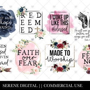 Christian Sublimation Bundle, Jesus PNG Bundle, Christian Quotes, Sublimation Download, Faith Sublimation, Bible Verses, PNG Download