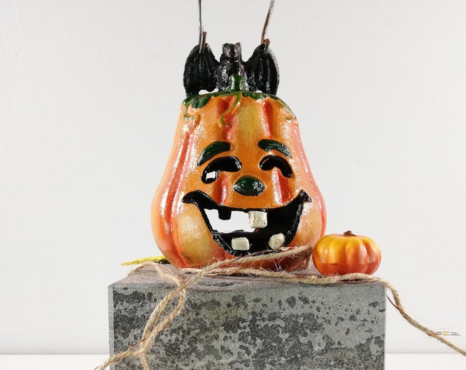 Heavy Cast iron Halloween Pumpkin candle hodler