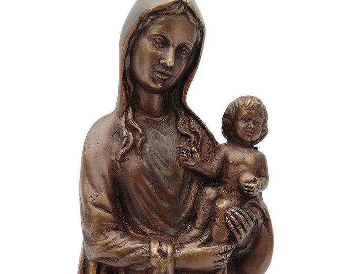 Bronze sculpture 'Mother Mary with Jesus'