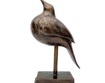 Abstract Bird on a Stick - Contemporary Bronze Art - Bronze Gift Idea