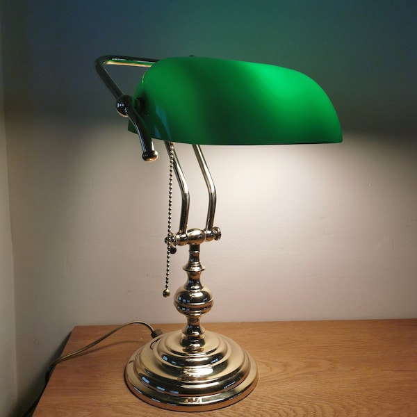 Lampe de bureau - lampe d'officier - Belle lampe de bureau verte