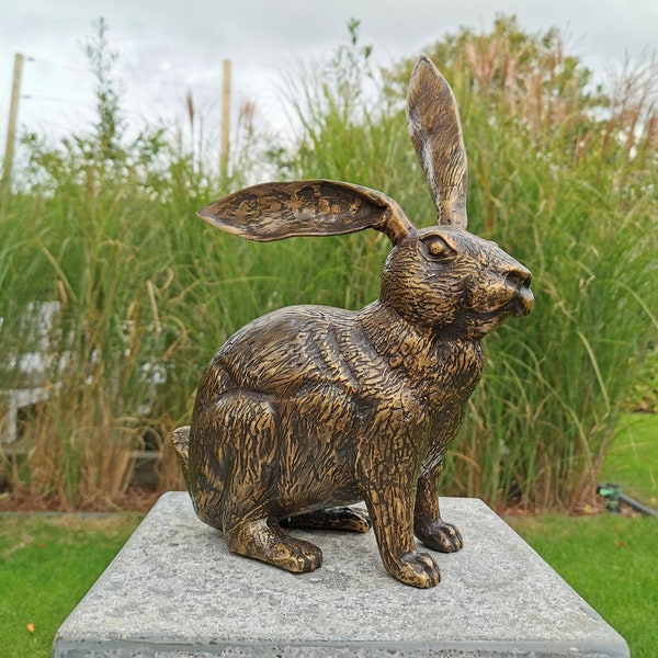 Lapin en bronze - Décoration de jardin belles statues de jardin - Lapin et lièvre