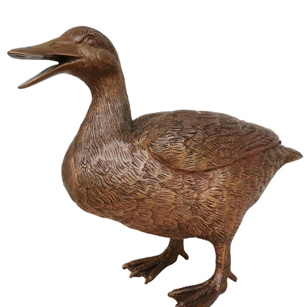 Bronze sculpture of a duck