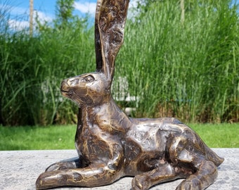 Bronze hare - Garden decoration - beautiful garden statues - Rabbit and hare