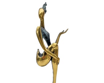 Contemporary Abstract Bronze Sculpture - Black and gold bronze -
