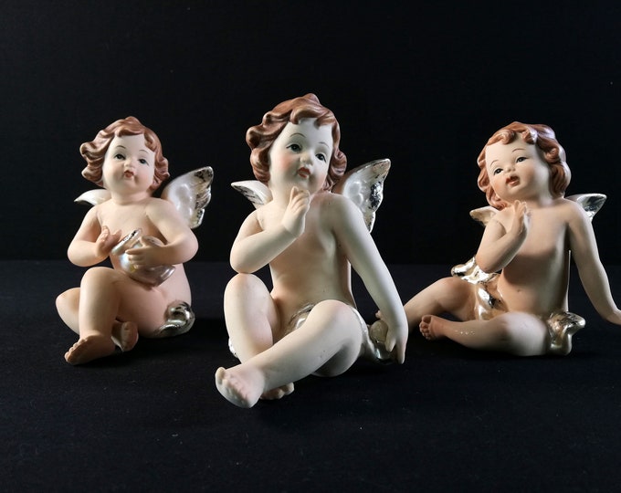 3 porcelain christmas ornaments - raphael's angels