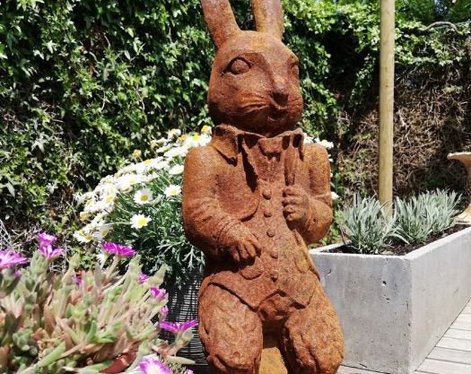 Antique Garden Sculpture of a Standing Rabbit in Suit Etsy