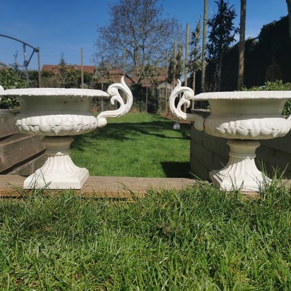 Two Jardinières - Garden vases - cast iron planters