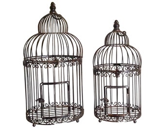 A set of 2 bird cages - decorative in garden or inside