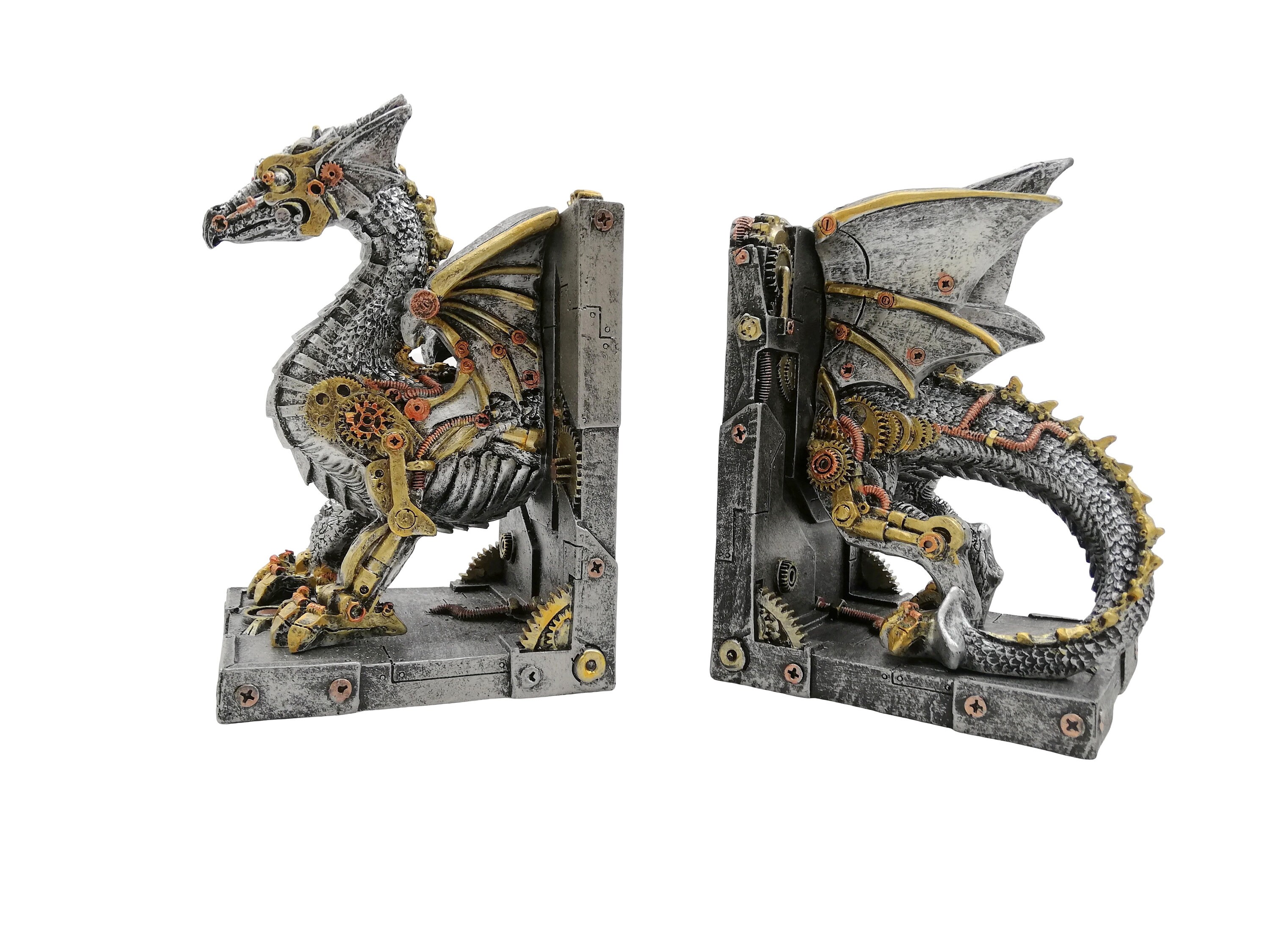 Dragon bookends steampunk & Fantasy