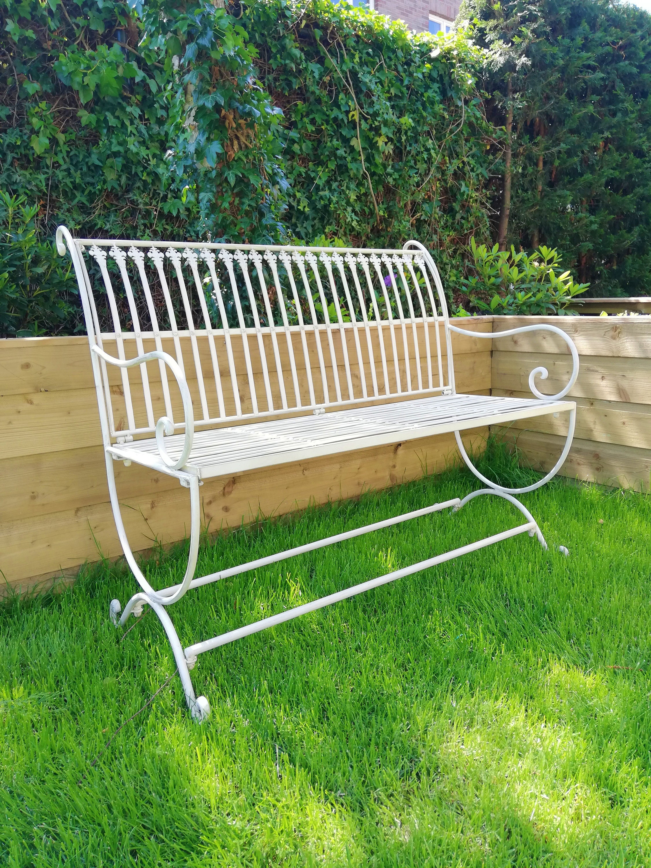 Wrought iron garden bench