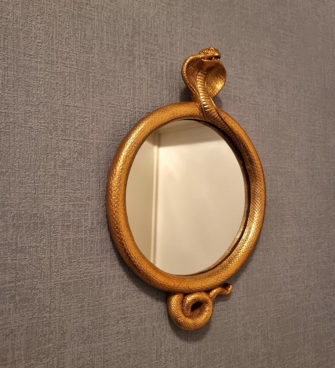 Beautiful Goldcolored Recency Style Mirror Cobra Mirror Wall