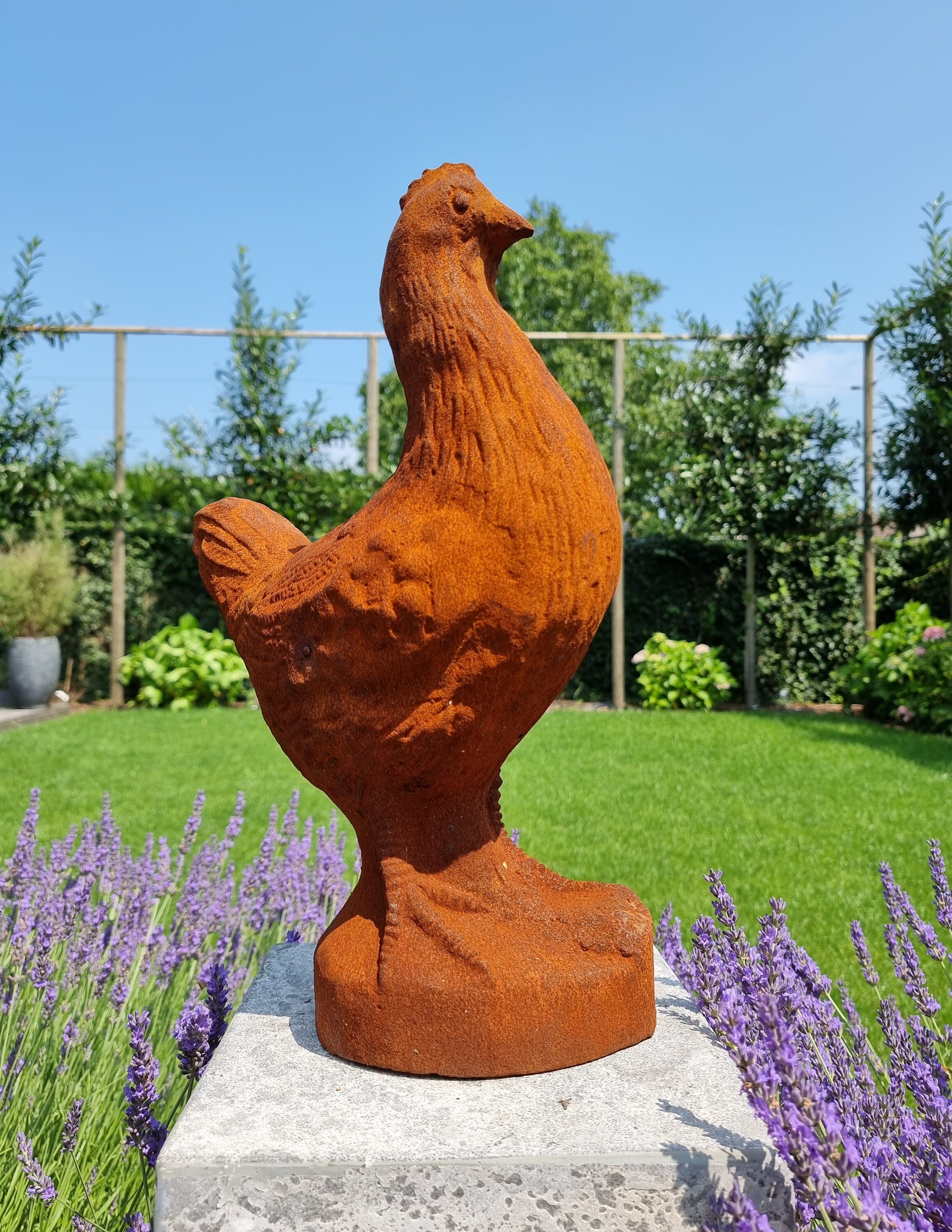 Large Cast iron Chicken Garden statue Cast iron garden sculptures