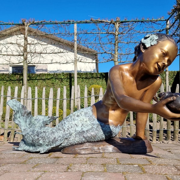 Bronze mermaid - Bronzen garden sculptures - Bronze water fountain - Pool and pond sculptures