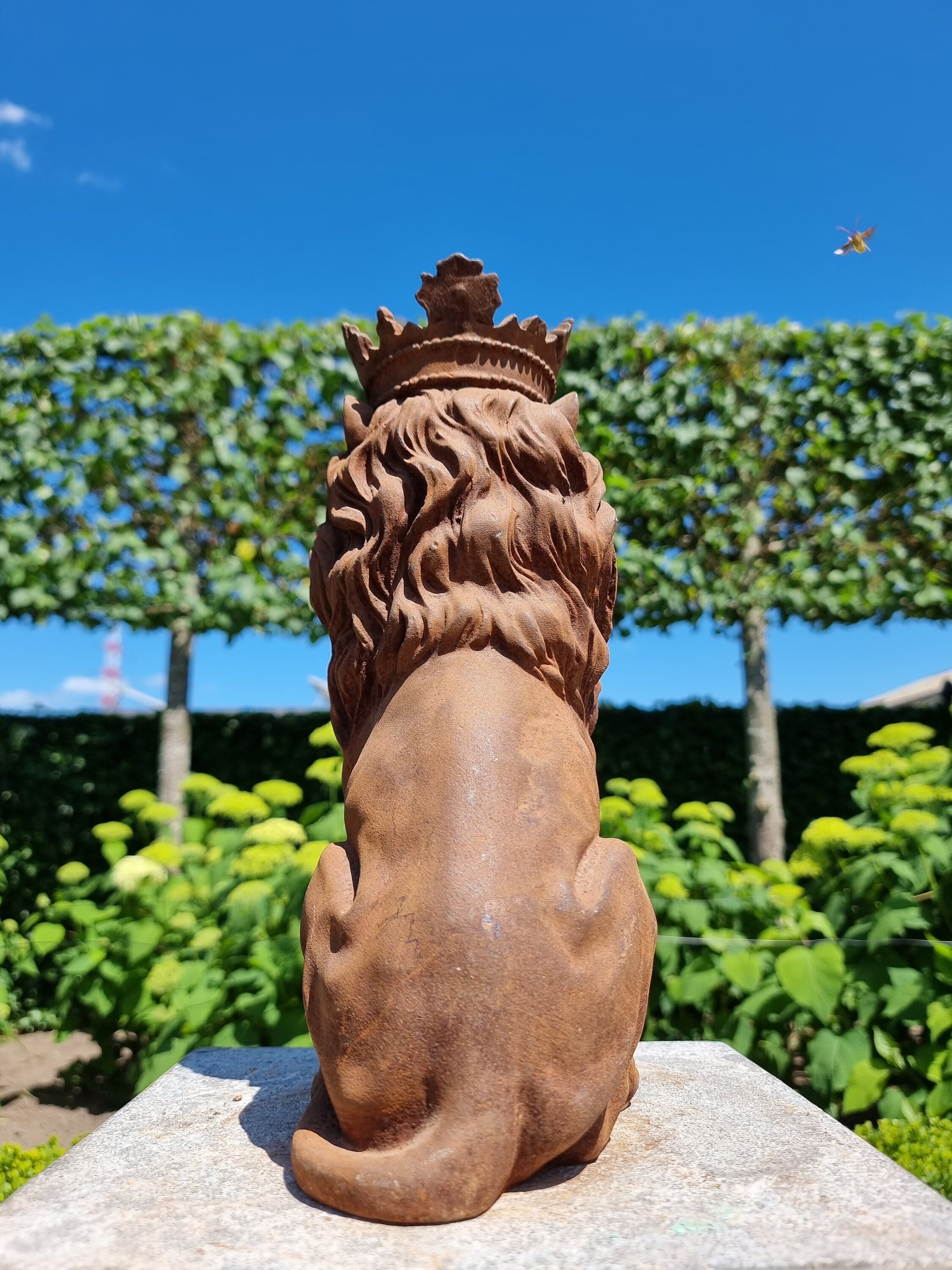 Cast Iron Lion with Crown Cast Iron Garden Sculptures Lion Garden