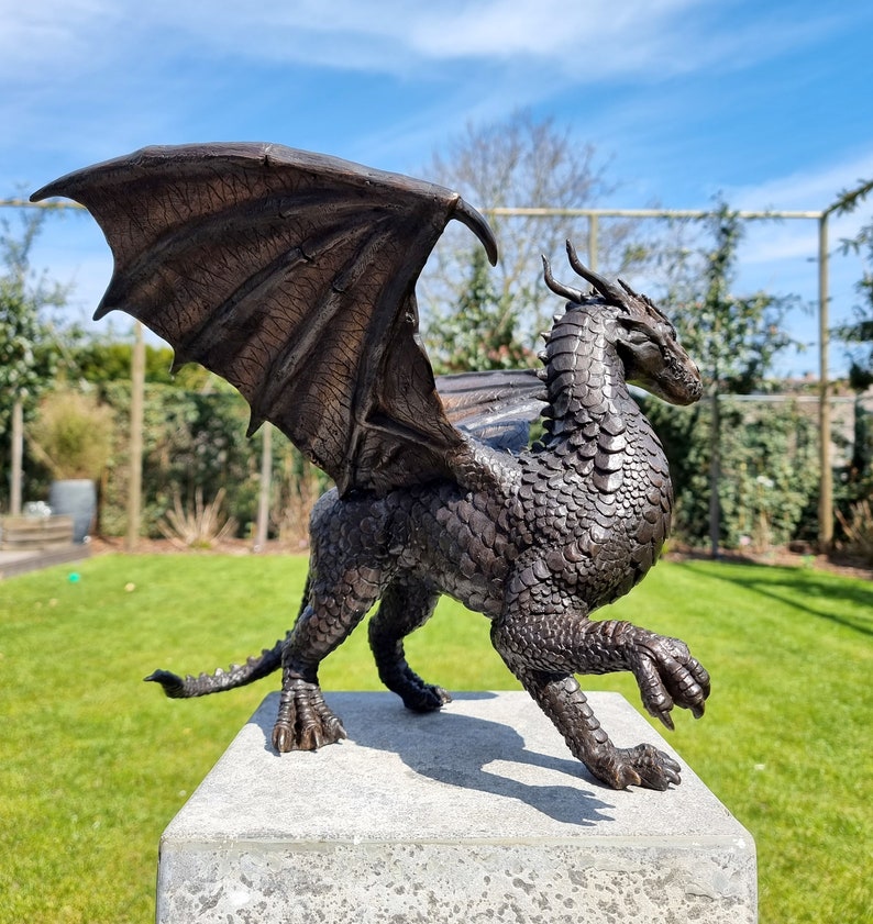 Bronze Dragon Bronze Garden Art Fantasy Art Garden Etsy