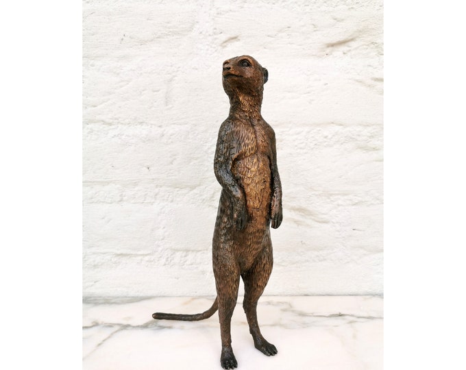 Bronze meerkat sculpture