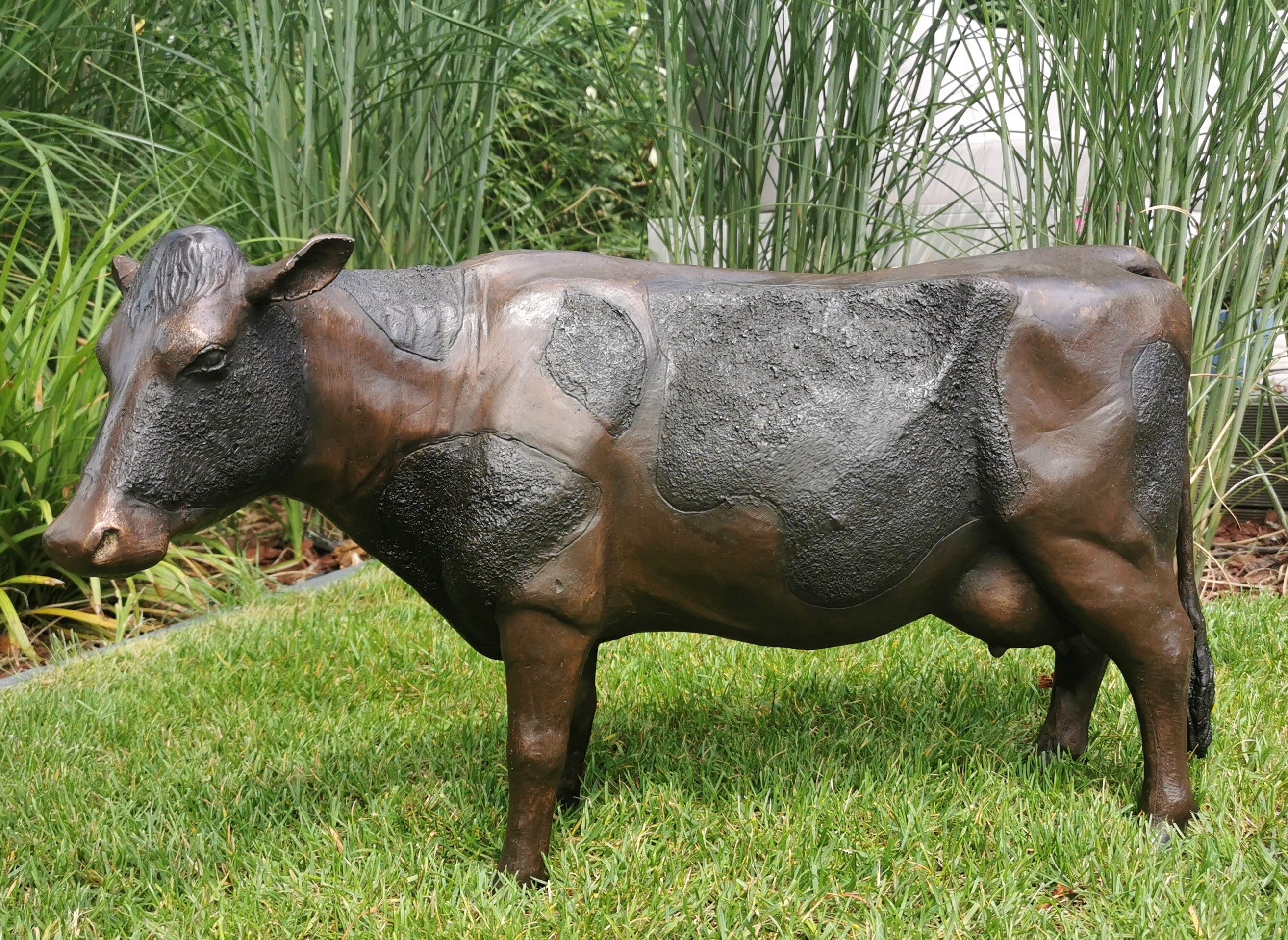 Bronze Sculpture of a Cow Lifelike Bronze Garden Statues Etsy UK