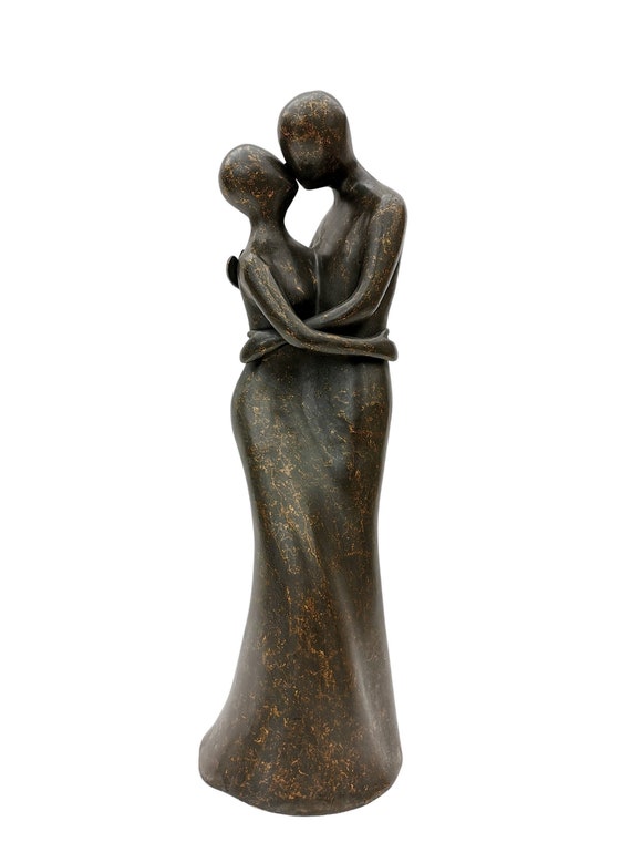 Escultura de bronce de una pareja abrazada Abstracto y - Etsy España
