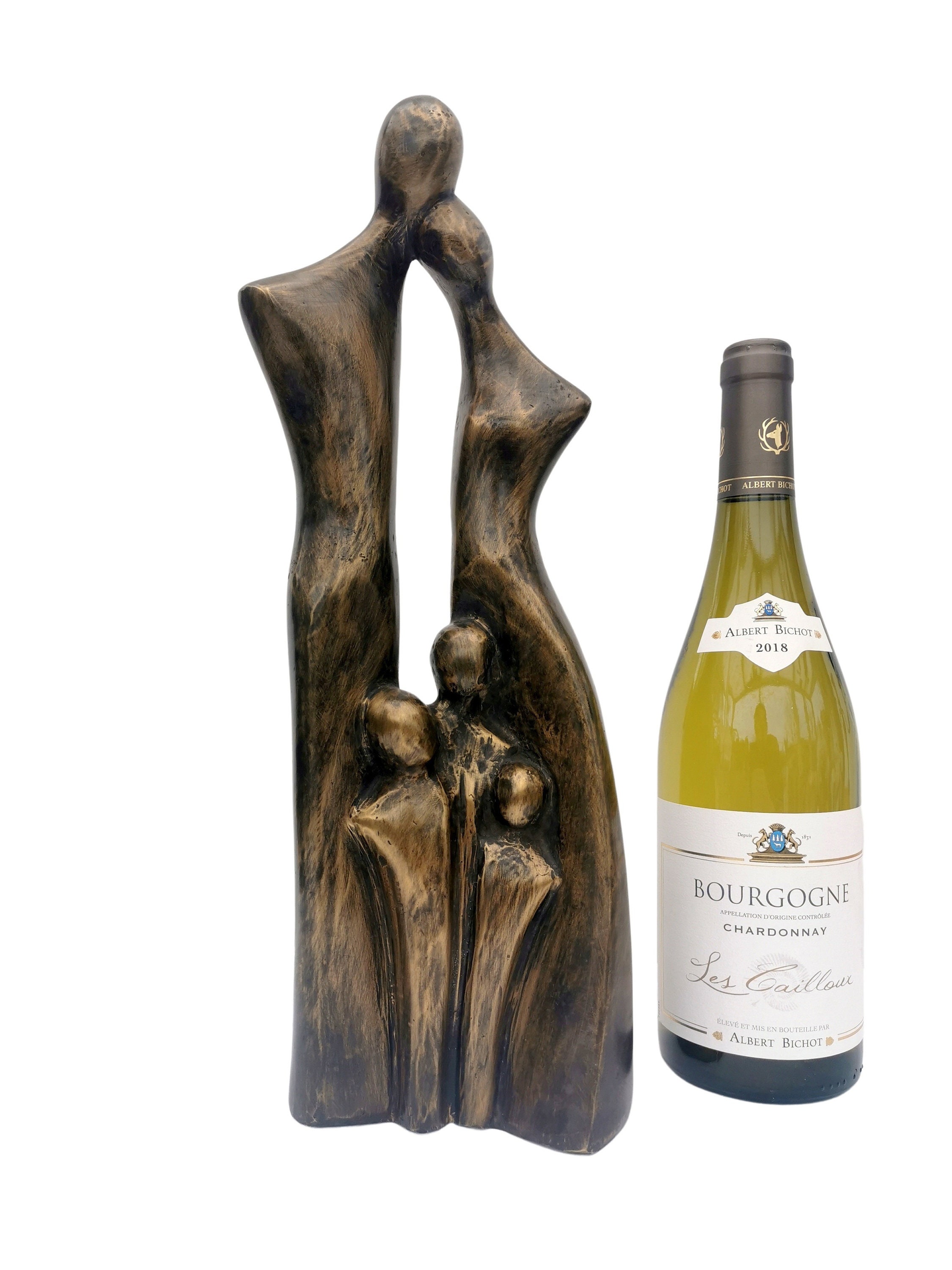 Bronze family Bronze statue of a family Mother, father and children