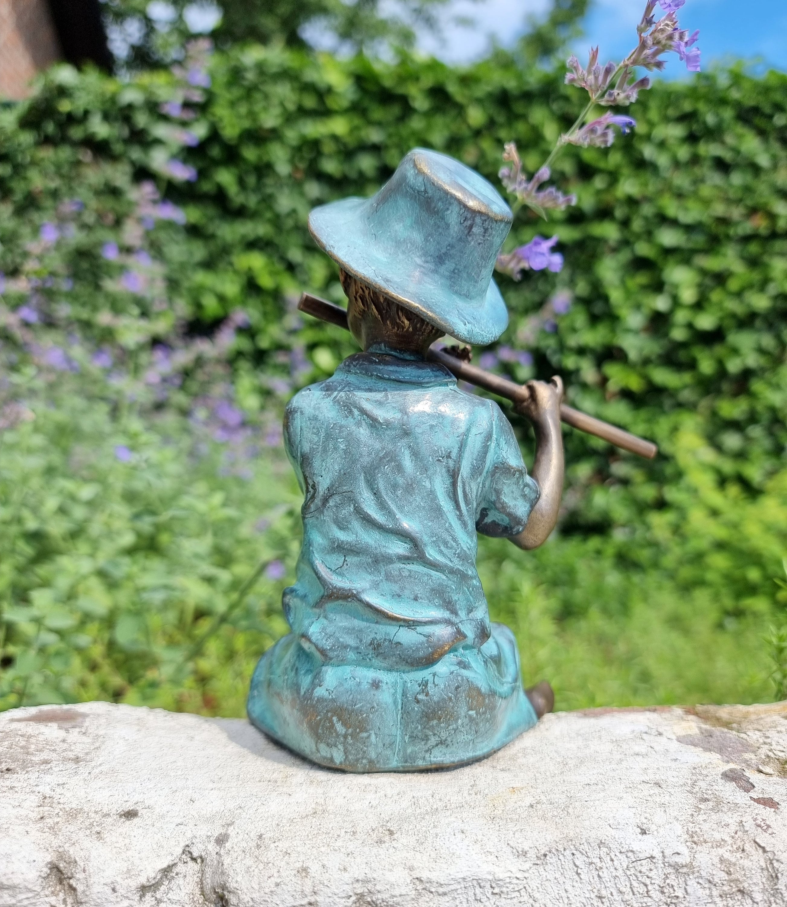 Bronze Garden Figure Boy Playing the Flute Cottage Garden -  Canada