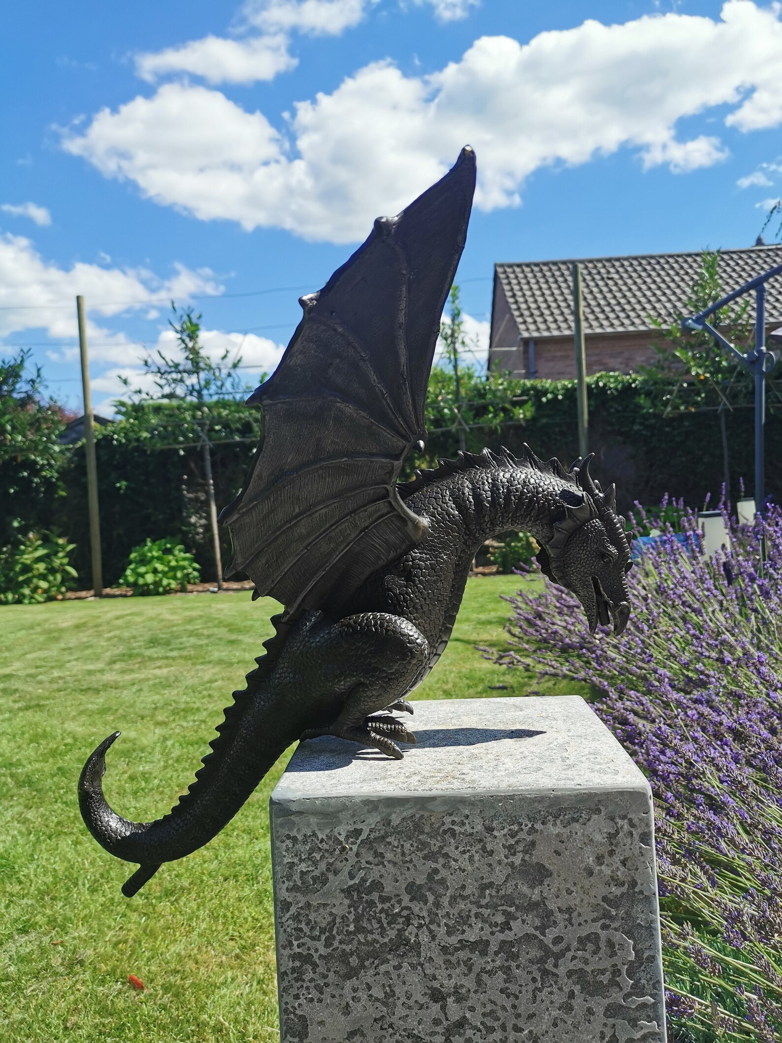 Large Bronze Dragon Garden Statue Fountain Garden Etsy