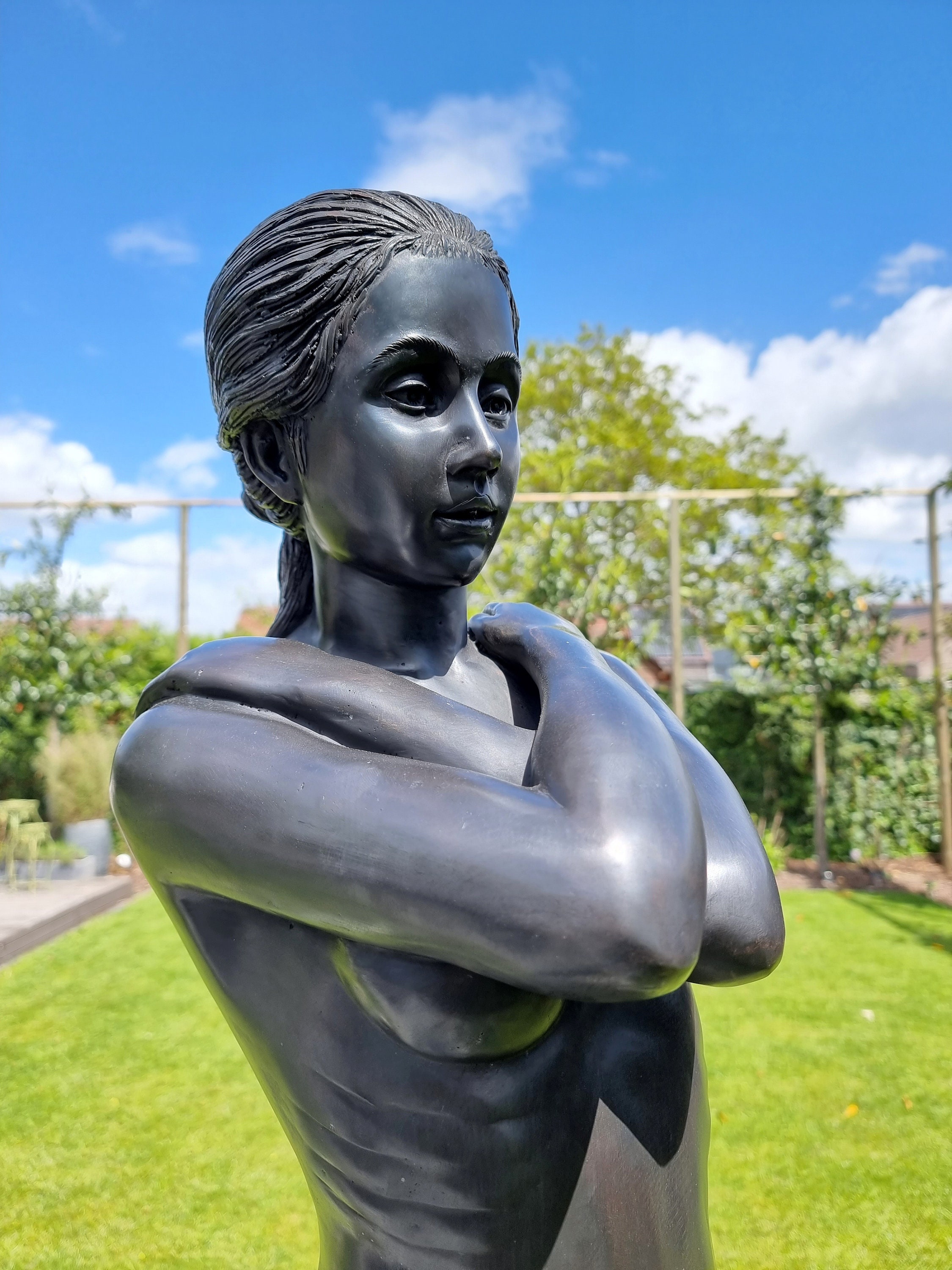 Beautiful Garden Sculpture of a Nude Woman Bronze Statue Bronze Garden Art  -  Denmark