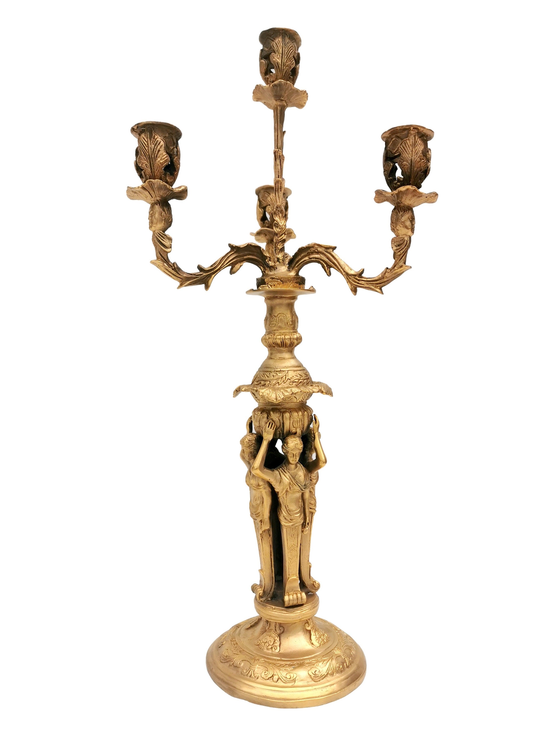 A pair of beautiful gilt bronze candelabra candle holders Antique style
