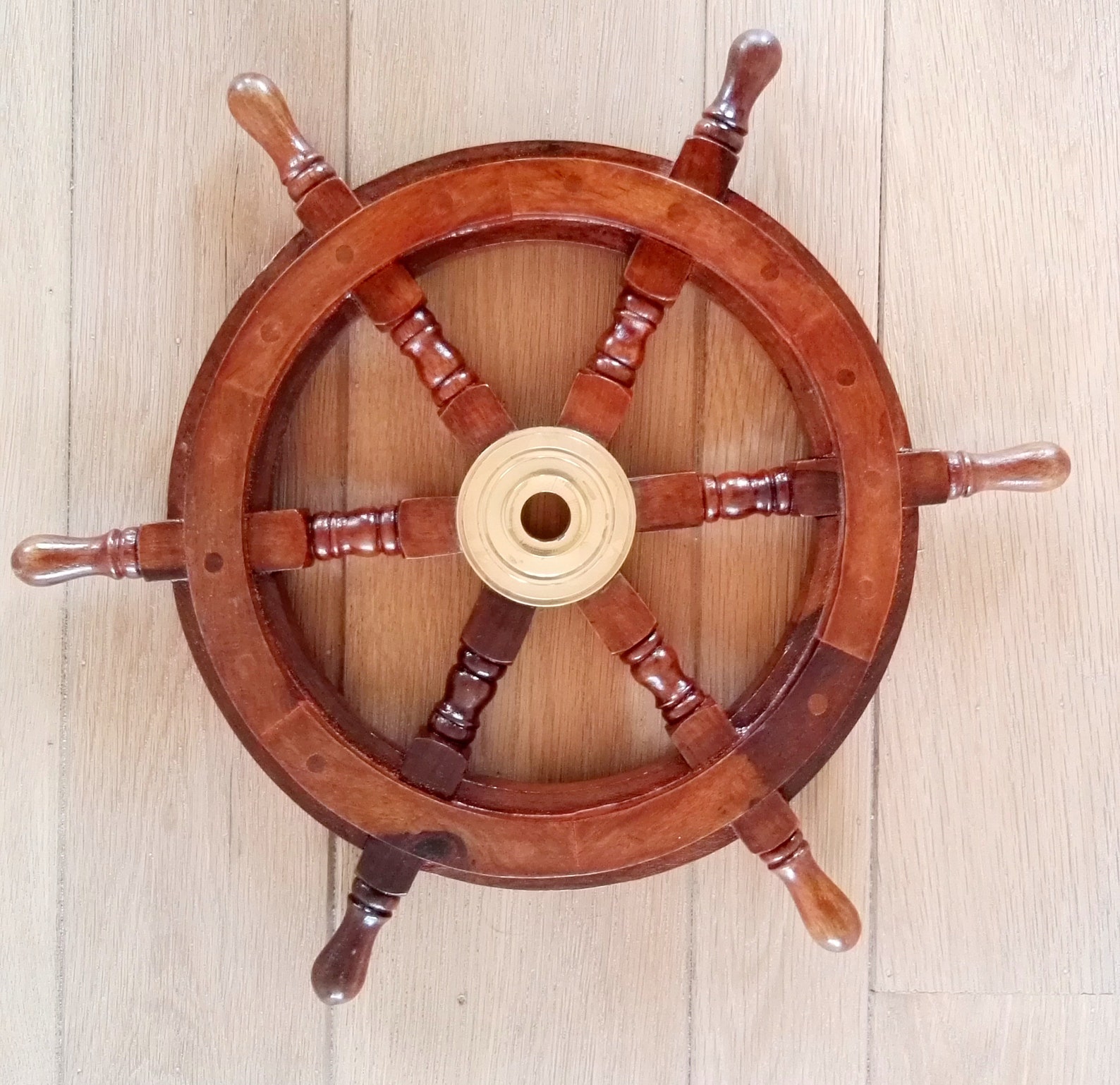 Decorative Wooden Steering Wheel of a Boat Etsy
