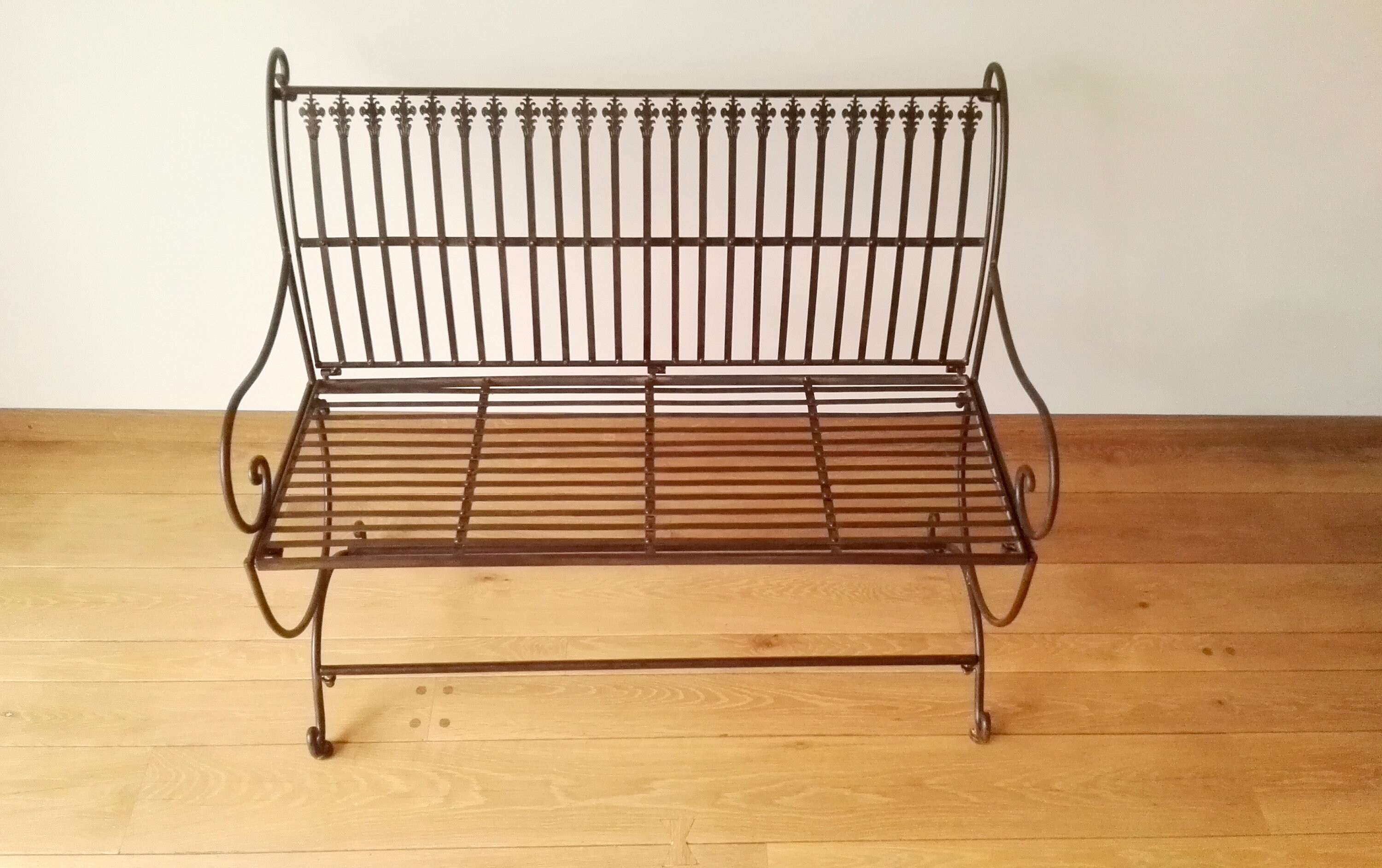 Wrought iron garden bench