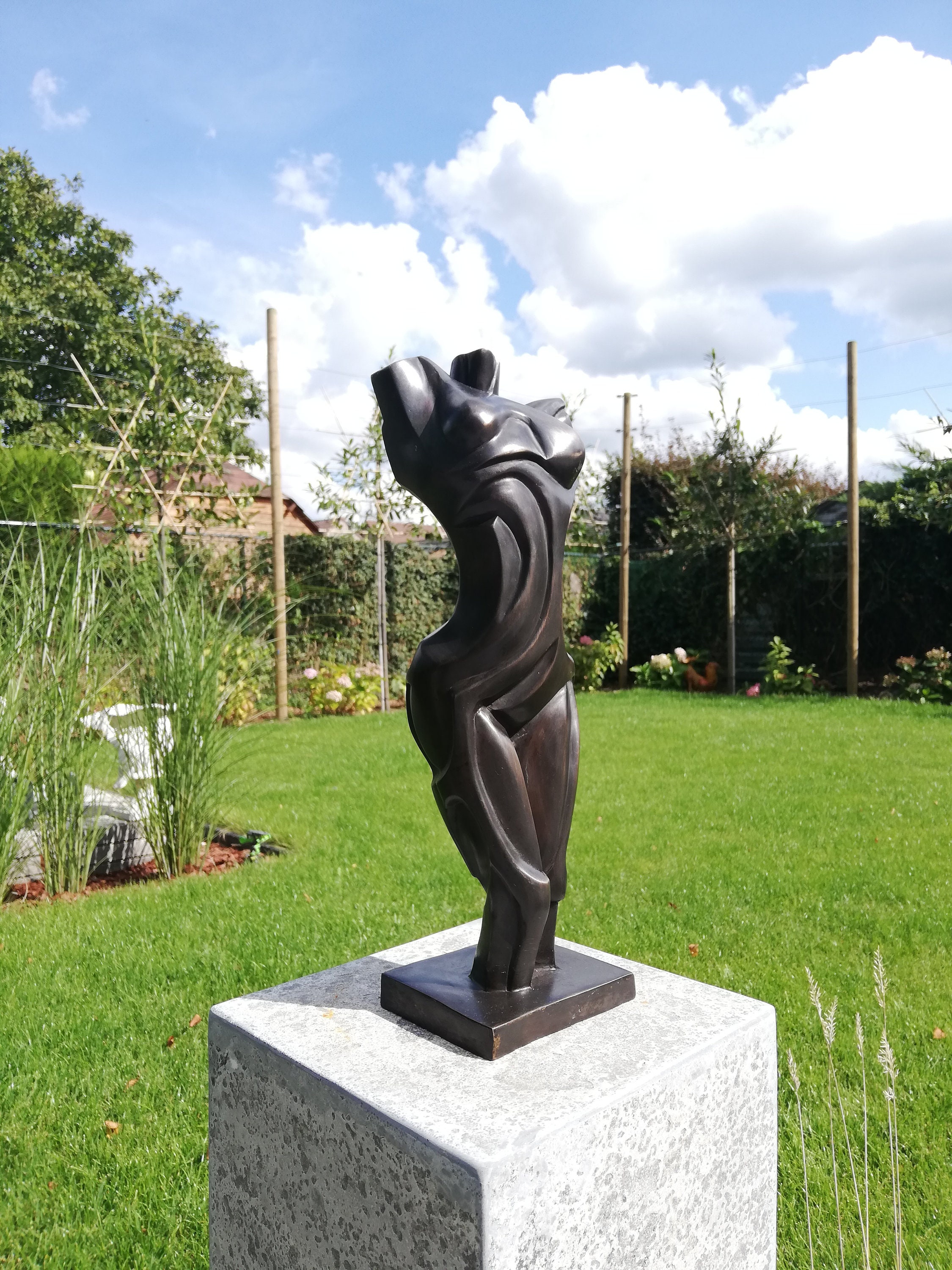 Modern Bronze Garden Sculpture Bronze Lady Art Etsy Australia