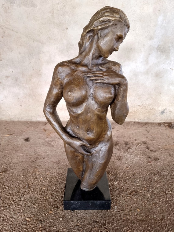 Bronze Sculpture of a Naked Lady Sensual Bronze Artwork Bedroom