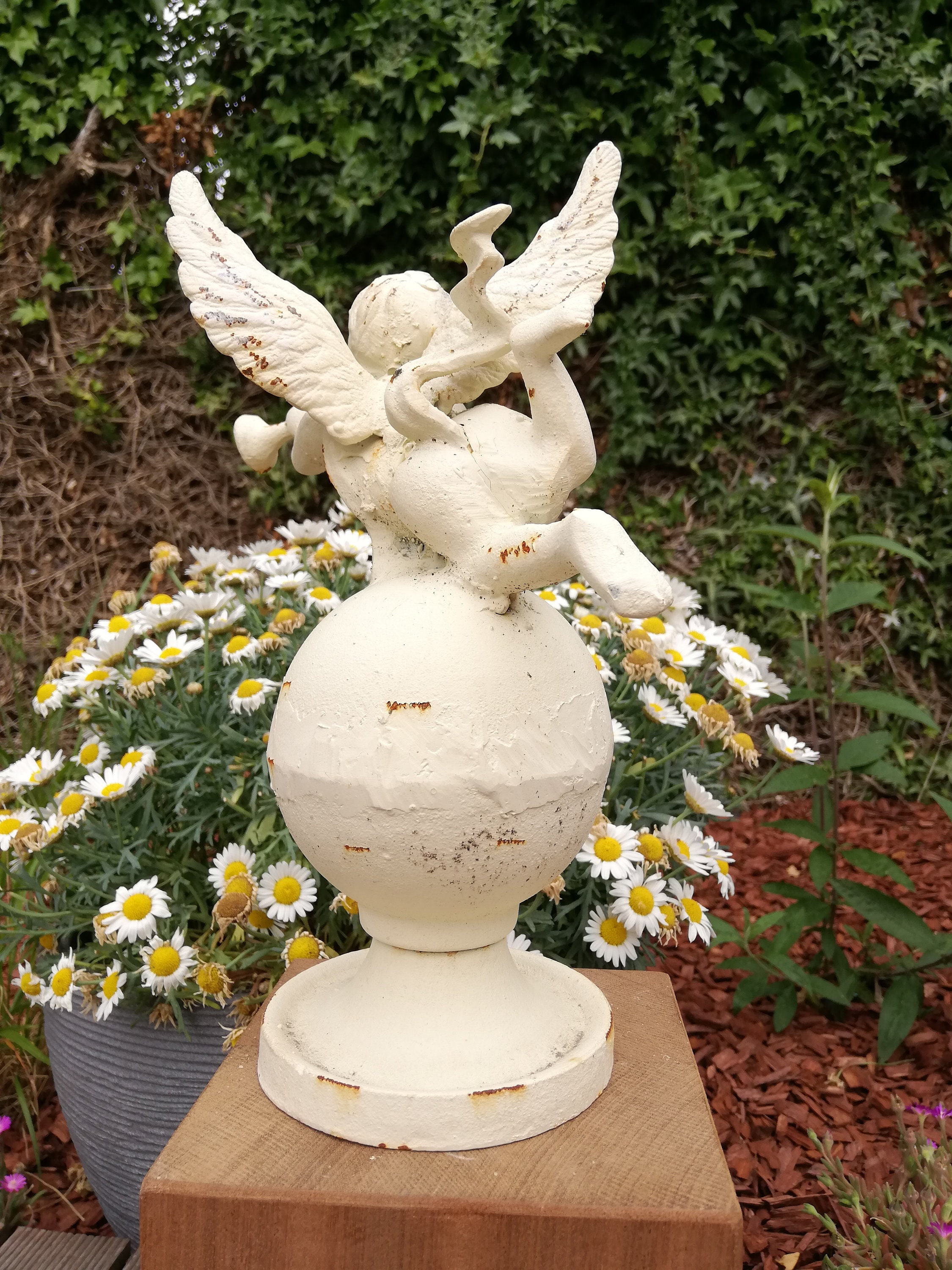 Cast iron angel sculpture (garden sculpture or inside)