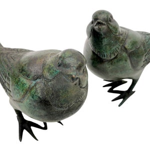 Pair of bronze birds - Bird ornaments - decorative birds