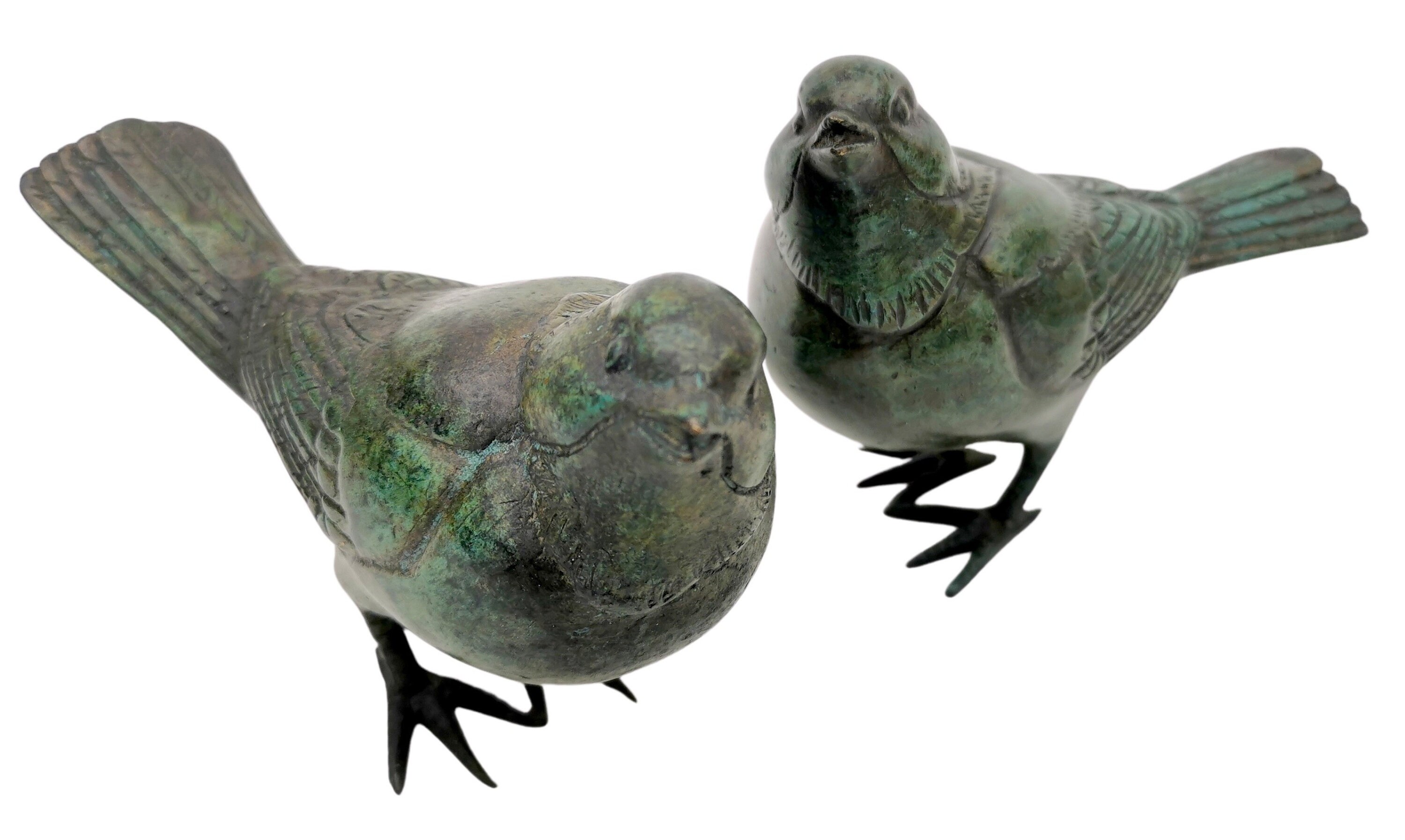 Pair of bronze birds Bird ornaments decorative birds