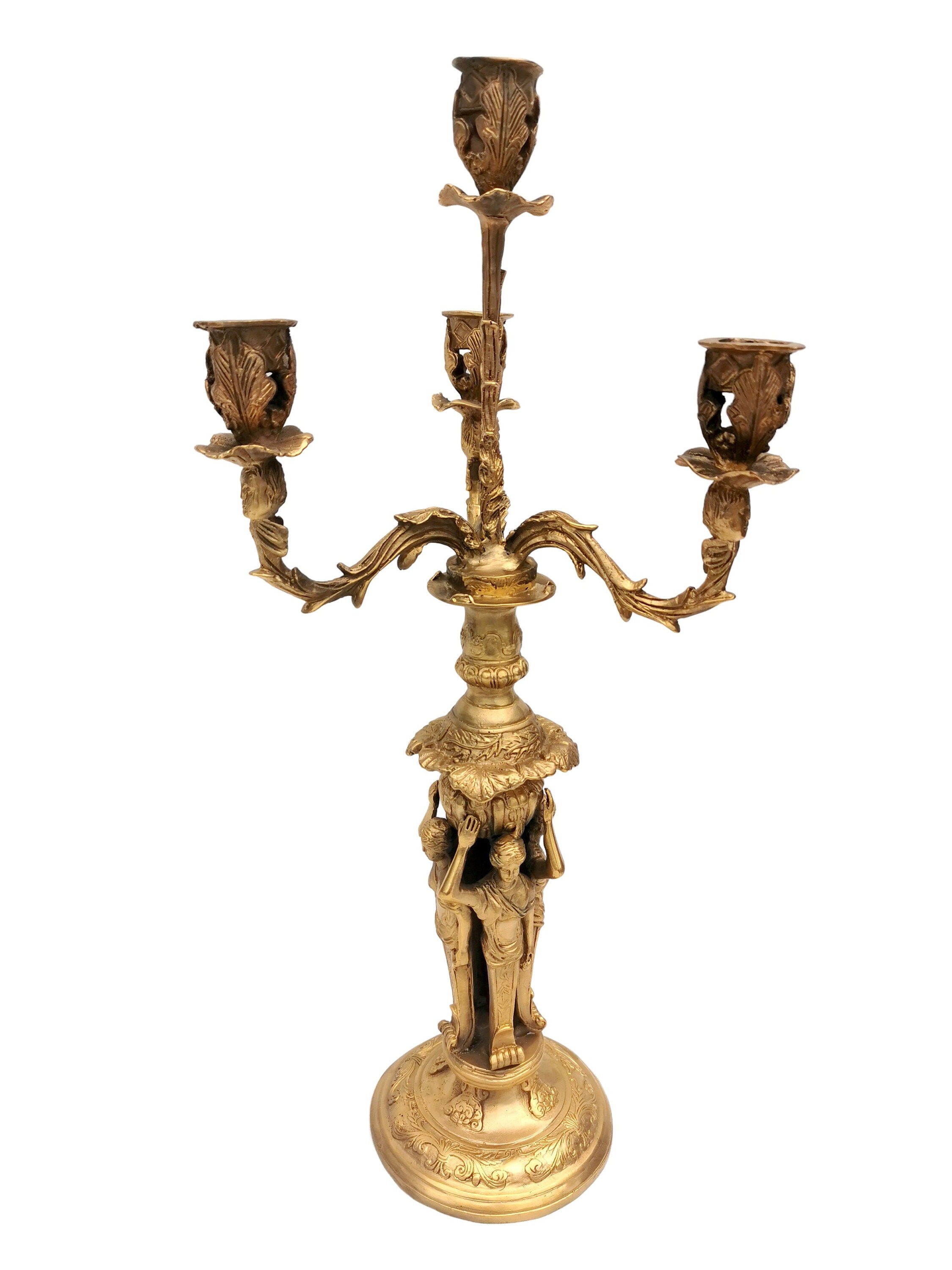 A pair of beautiful gilt bronze candelabra candle holders Antique style