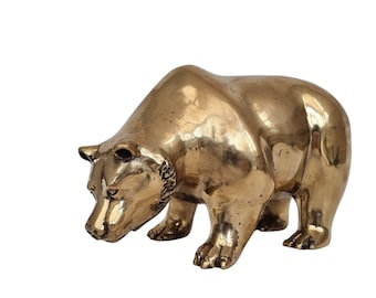 Polished bronze bear - Bronze bear sculpture - Bear figurines - Frankfurter bear - bronze bear artwork