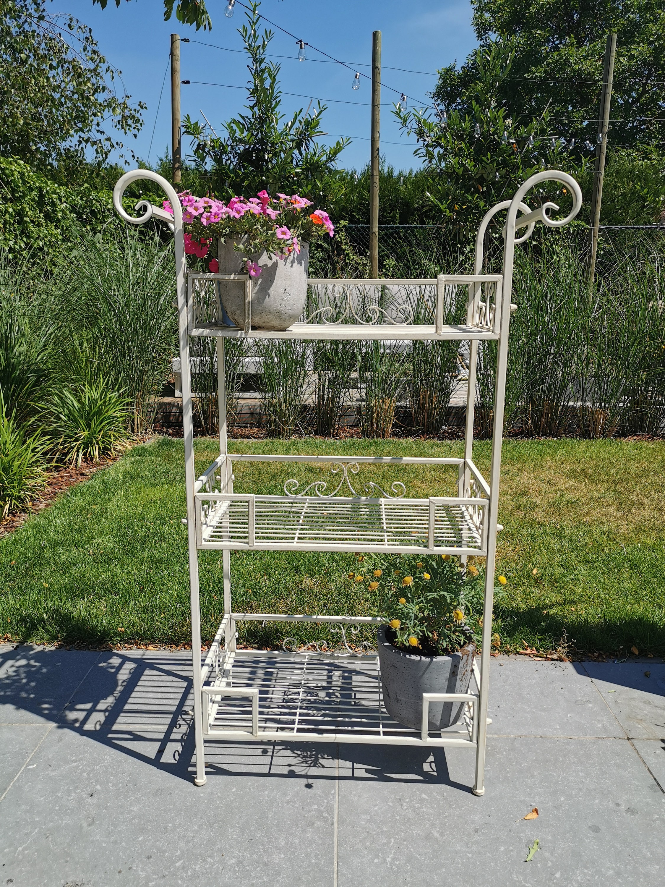 Wrought iron garden rack Flower rack garden and patio furniture and