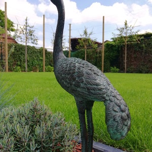 Statue en bronze dun héron/oiseau de grue image 5