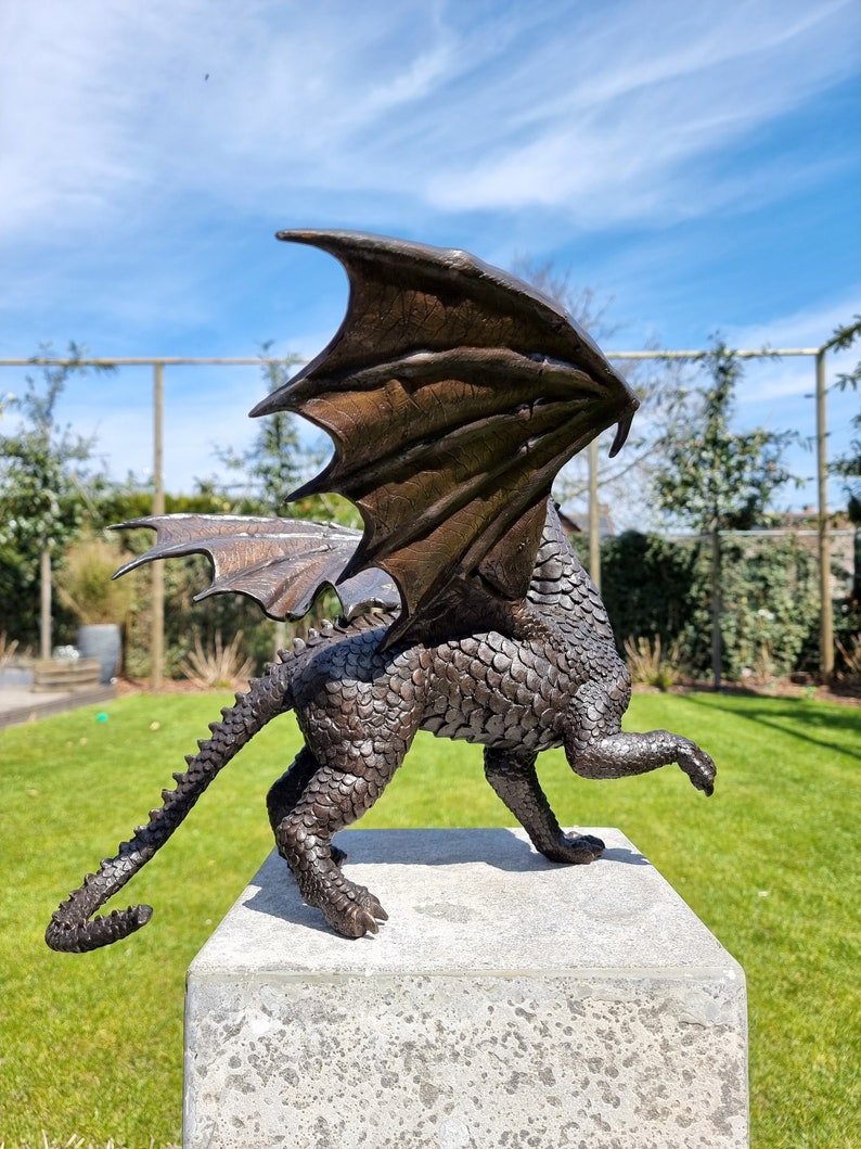 Bronze Dragon Bronze Garden Art Fantasy Art Garden Etsy