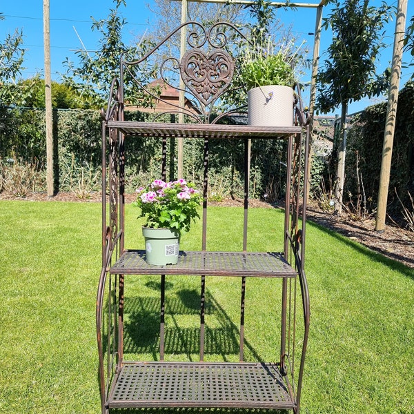 Etagère de jardin en fer forgé - Etagère à fleurs - Mobilier et décoration de jardin et terrasse