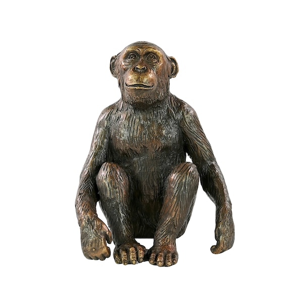 Bronze-Skulptur Schimpanse