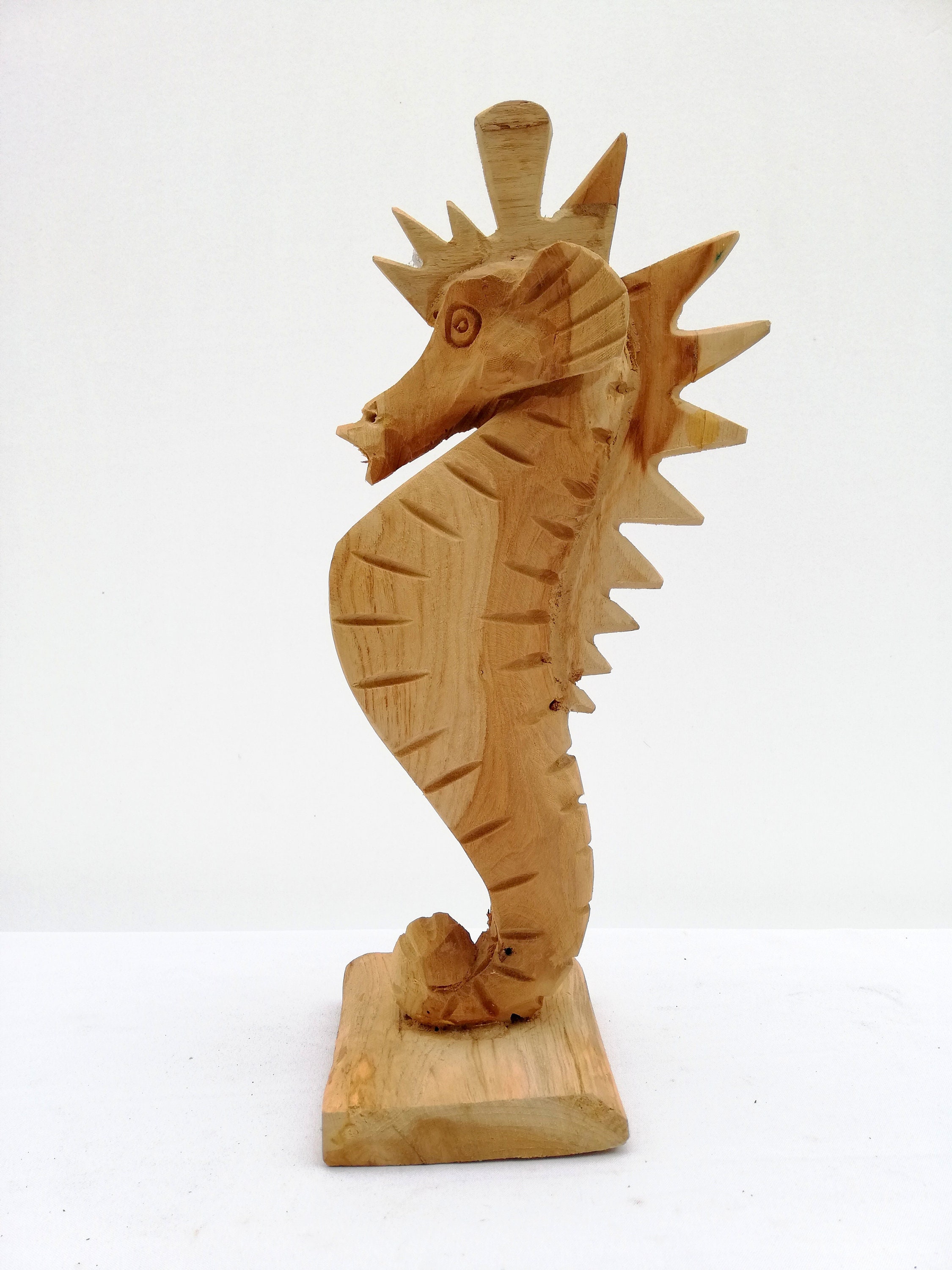 Handcarved wooden seahorse